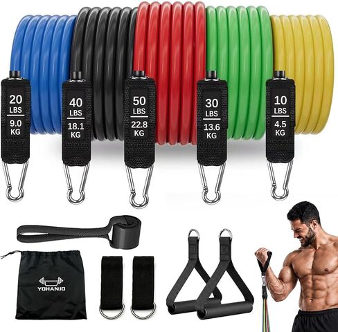 Resistance Bands with Handles, Workout Bands, Exercise Resistance Bands Set for Men & Women, Fitness Bands for Resistance Training, Physical Therapy, Home Workout Set in Saudi Arabia