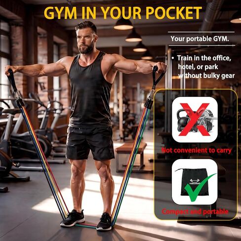 Resistance Bands with Handles, Workout Bands, Exercise Resistance Bands Set for Men & Women, Fitness Bands for Resistance Training, Physical Therapy, Home Workout Set in Saudi Arabia