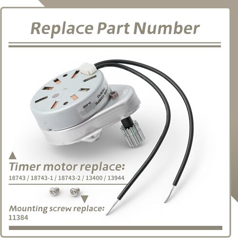 18743 Timer Motor Compatible with Fleck 5600 2500 2510 2750 3200 9000 9100 9500 Control Valve, Replace 18743-1 18743-2 13400 13944 w/11384 Mounting Screw 120V 60Hz 3W in Saudi Arabia