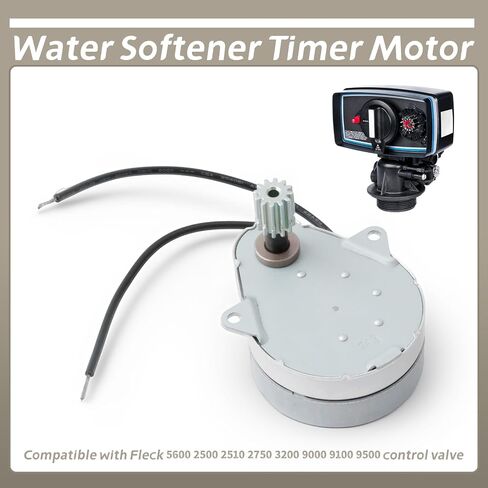 18743 Timer Motor Compatible with Fleck 5600 2500 2510 2750 3200 9000 9100 9500 Control Valve, Replace 18743-1 18743-2 13400 13944 w/11384 Mounting Screw 120V 60Hz 3W in Saudi Arabia