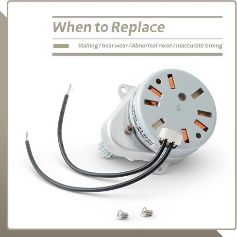18743 Timer Motor Compatible with Fleck 5600 2500 2510 2750 3200 9000 9100 9500 Control Valve, Replace 18743-1 18743-2 13400 13944 w/11384 Mounting Screw 120V 60Hz 3W in Saudi Arabia