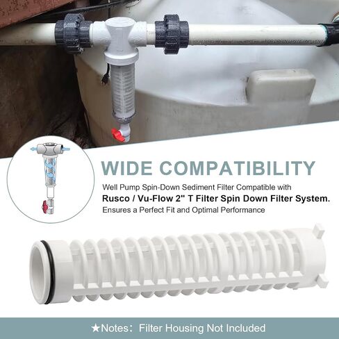 2" 100 Mesh Spin-Down Sand Separator Replacement Water Filter Screen for Rusco/Vu-Flow 2" T Filtration System, Fs-2-100 Reusable & Cleanable Spin Down Sediment Trap 152 µm for Well Water, Sand & Dirt in Saudi Arabia