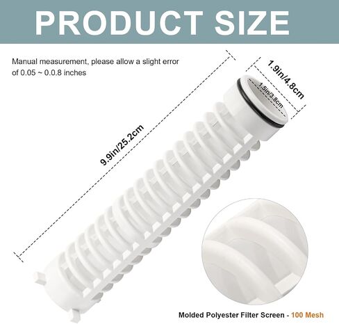 2" 100 Mesh Spin-Down Sand Separator Replacement Water Filter Screen for Rusco/Vu-Flow 2" T Filtration System, Fs-2-100 Reusable & Cleanable Spin Down Sediment Trap 152 µm for Well Water, Sand & Dirt in Saudi Arabia