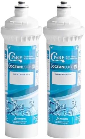 خرطوشة فلتر مياه C Pure Oceanloch+ M مكونة من قطعتين - 1 ميكرون، 1.67 جالون في الدقيقة - متوافقة مع أنظمة Ice-O-Matic IOMQ، IFQ1، IFQ2 - مرشحات بديلة لتقليل الطعم والرائحة الكريهة in Kuwait