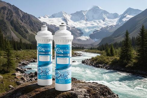 خرطوشة فلتر مياه C Pure Oceanloch+ M مكونة من قطعتين - 1 ميكرون، 1.67 جالون في الدقيقة - متوافقة مع أنظمة Ice-O-Matic IOMQ، IFQ1، IFQ2 - مرشحات بديلة لتقليل الطعم والرائحة الكريهة in Kuwait