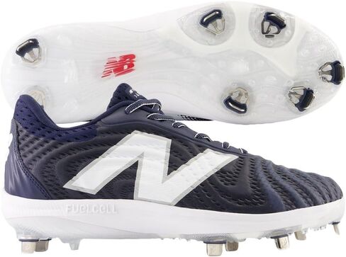 حذاء بيسبول رجالي من New Balance FuelCell 4040V7 منخفض المعدن باللون الأزرق الداكن/الأبيض بعرض 15 in Kuwait