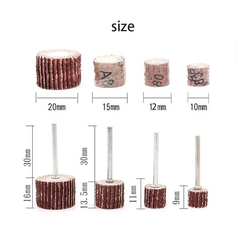 11PCS Sanding Flap Set with 3mm Shank Grinding Wheel Head Sander Abrasive Tools Sandpaper Rust Removal(80_10MM) in Saudi Arabia