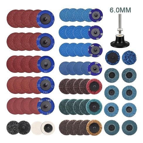 2 Inch R-Type Abrasive Disc Sanding Disc Roll Lock Surface Pad Polishing Sandpaper Change Disc for Rotary Tool(75pcs 6.0mm Round) in Saudi Arabia