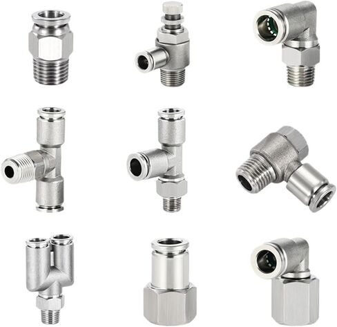 304 Stainless Steel Air Hose Fitting PH Pneumatic Pipe Connector 1/8 1/4 3/8 1/2 M5 Quick Release 1Pcs(10-03) in Saudi Arabia
