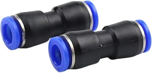 60Pcs Box Set Air Straight Pneumatic Fittings PU Water Pipes Quick Release Connector PU-4-6-8-10-12mm Plastic Hose Couplings(60PCS Black) in Saudi Arabia