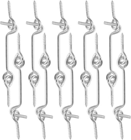 10 Sets Carbon Steel Door Hook Latch and Loop Lock for Doors and Windows, Windproof and Easy to Install with Screws, for Office and Farm Use in Saudi Arabia