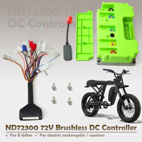 ND72300 Controller 72V Brushless DC Compatible with Fardriver, for Electric Motorcycle E-Bike Scooter Motor Speed Controllers Parts Sine Wave 300A Green Plug & Play in Kuwait