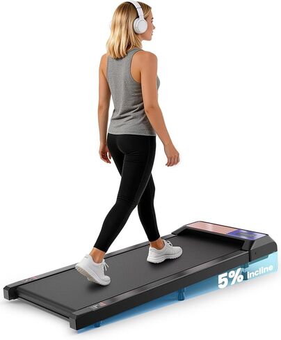 جهاز سير للمشي، جهاز مشي تحت المكتب مع ميل بنسبة 5%، وسادة مشي محمولة هادئة بقوة 2.5 حصان للمكتب المنزلي، جهاز مشي مدمج للمساحات الصغيرة بسعة 265 رطلاً in Kuwait