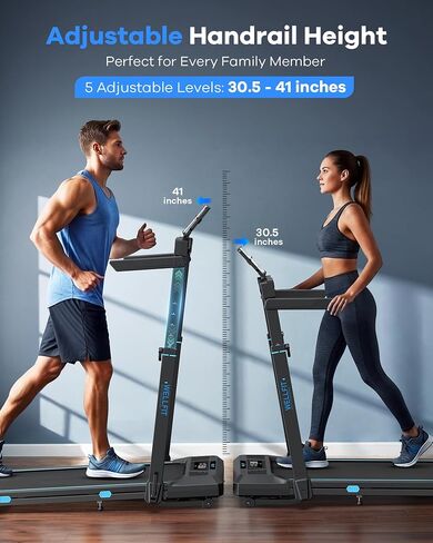 جهاز مشي Wellfit مع ميل تلقائي، جهاز مشي قابل للطي مع ارتفاع قابل للتعديل، جهاز مشي بسعة 400 رطل للمكتب المنزلي، جهاز مشي هادئ تحت المكتب بقدرة 3.5 حصان مع تطبيق، تصميم موفر للمساحة in Kuwait