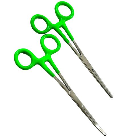 Premium German Stainless Ultimate Hemostat Forceps CLAMP Set, 2 Piece Straight + Curved (CYNAMED Brand) … in Saudi Arabia