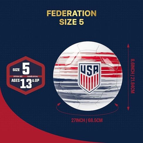 Icon Sports Officially Licensed U.S. Soccer Federation USMNT Soccer Ball Size 5 - Modern Swirl in Saudi Arabia