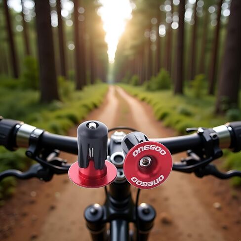 زوج واحد من غطاء نهاية قضيب مقبض الدراجة 15-20.5 مم من سبائك الألومنيوم MTB مقابس غطاء المقود ملحقات المقود للدراجات، مقابض مقود الدراجة، المقاود، سماعات الرأس والسيقان (أحمر) in Kuwait