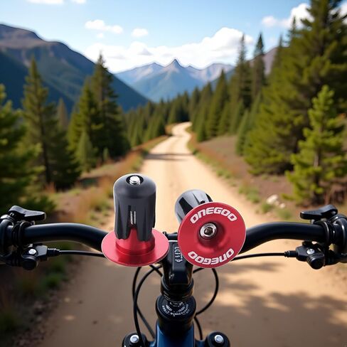 زوج واحد من غطاء نهاية قضيب مقبض الدراجة 15-20.5 مم من سبائك الألومنيوم MTB مقابس غطاء المقود ملحقات المقود للدراجات، مقابض مقود الدراجة، المقاود، سماعات الرأس والسيقان (أحمر) in Kuwait
