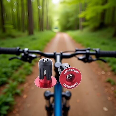 زوج واحد من غطاء نهاية قضيب مقبض الدراجة 15-20.5 مم من سبائك الألومنيوم MTB مقابس غطاء المقود ملحقات المقود للدراجات، مقابض مقود الدراجة، المقاود، سماعات الرأس والسيقان (أحمر) in Kuwait