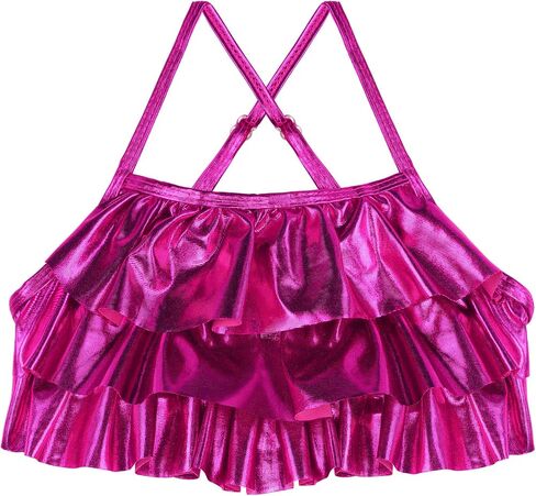 TFJH E 3 Pieces Girls Bathing Suits Kids Princess Ruffle Tankini Boarshorts Swimsuits Skirt Sets 3-10Y in Saudi Arabia