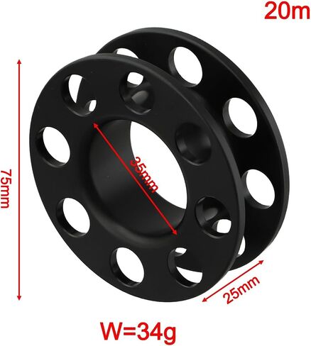 Steel Spool Diving Finger Reel with 8 for Cave Holes Compact Scuba Technical Dives Handle Hook 31m Black Empty Line Spool(20m) in Kuwait