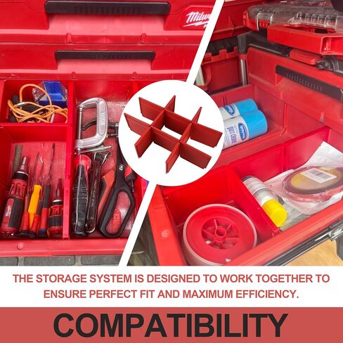 2026Upgrade 48-22-8472 Packout Divider/Organizer for Milwauke Packout 2 Drawer Tool Box Accessorie 1-pack red in Kuwait