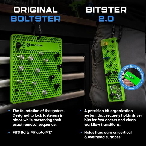 حزمة BLUE Ultimate Bundle - Bitster 2.0، المنظم الأصلي، صينية تنظيم مرنة وصينية أدوات الصندوق العلوي، نظام تنظيم التثبيت الاحترافي للميكانيكيين والكهربائيين والتدفئة والتهوية وتكييف الهواء (HVAC) in Kuwait