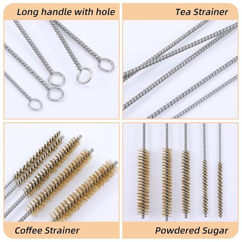 5Pcs Brass Wire Tube Brush Kit 11.81Inch Long Pipe Cleaners 6mm/8mm/12mm/15mm/18mm Tube Cleaning Brush for Cleaning Metal, Tubes, Bottle, Auto Parts in Kuwait