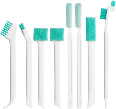 8pcs Multipurpose Soft Bristle Cleaning Brush Set-Portable Durable Plastic Handle, No Electricity Needed - for Kitchen, Bathroom, Living Room, Bedroom, Outdoor Narrow Slot & Track Cleaning in Kuwait