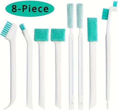 8pcs Multipurpose Soft Bristle Cleaning Brush Set-Portable Durable Plastic Handle, No Electricity Needed - for Kitchen, Bathroom, Living Room, Bedroom, Outdoor Narrow Slot & Track Cleaning in Kuwait
