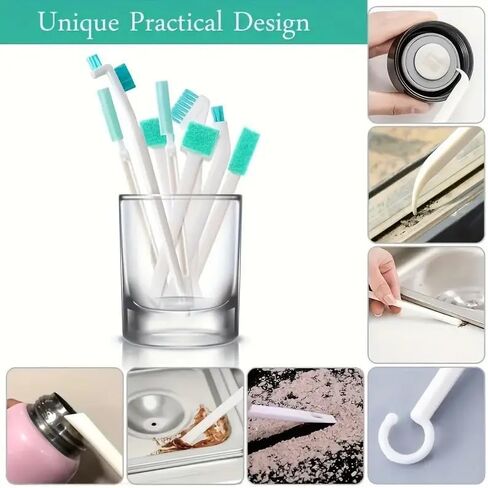 8pcs Multipurpose Soft Bristle Cleaning Brush Set-Portable Durable Plastic Handle, No Electricity Needed - for Kitchen, Bathroom, Living Room, Bedroom, Outdoor Narrow Slot & Track Cleaning in Kuwait