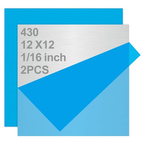 2PCS Stainless Steel Sheets 12" x 12" x 1/16" Inch Metal Plates for Magnetic Mount Board Wall,430 Stainless Steel Shim Stock Plates for Crafting, Kitchen, Office(Thickness 1.75mm) in Saudi Arabia