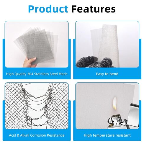 5pcs Stainless Steel Mesh Screen, 15 x 20 cm Bendable Metal Woven Wire Mesh Screen, Easy to Cut Non-Rusting Metal Vent Screens for DIY Crafts, Cage, Window, Filter in Saudi Arabia