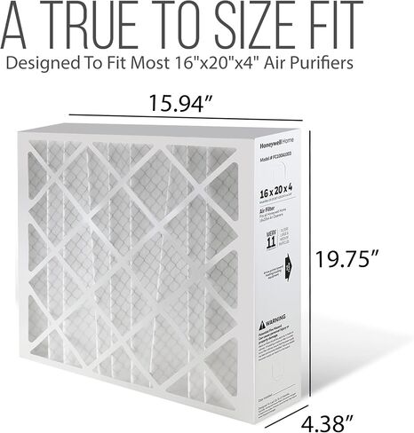 استبدال فلتر هواء فرن التيار المتردد 16 × 20 × 4 - FC100A1003 مرشحات فرن HVAC Merv 11 وسائط التصفية، مرشح التيار المتردد مع حقيبة التخلص من Homequip، عبوتان (الحجم الفعلي: 15.94 × 19.75 × 4.38 بوصة) in Kuwait