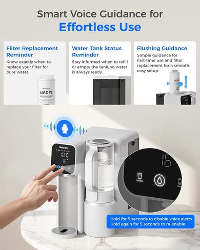 Waterdrop M6SL Mineral Reverse Osmosis System Countertop Water Filter, 8-Stage, 3:1 Pure to Drain, RO System Delivers Purified Water to Glass Pitcher, NSF/ANSI 372 & 58 Certified, Room-Temperature in Saudi Arabia