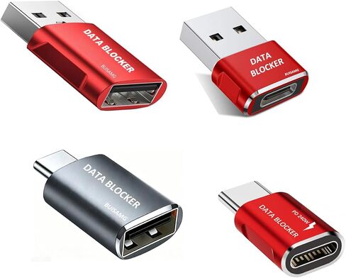 محول مانع البيانات و USB C Blocker ، من A&A إلى C&C إلى C&C إلى A فقط مقابل الرسوم ، حماية من Juice Jacking ، من أجل iPhone 15 16 و Android Phone أو iPad ، (مجموعة 4 حزم in Kuwait