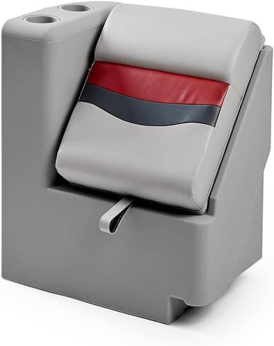 DeckMate Complete Classic LeftLean Back Seat and Base - Gray, Red and Charcoal in Kuwait