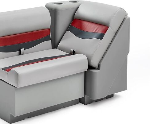 DeckMate Complete Classic LeftLean Back Seat and Base - Gray, Red and Charcoal in Kuwait