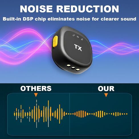 BSONE Wireless Lavalier Microphone for iPhone & Android, Clip-On Mini Mic with Charging Case, Rechargeable Professional Lapel Mics for Vlogging, Video Recording, Content Creators, YouTube, TikTok in Kuwait