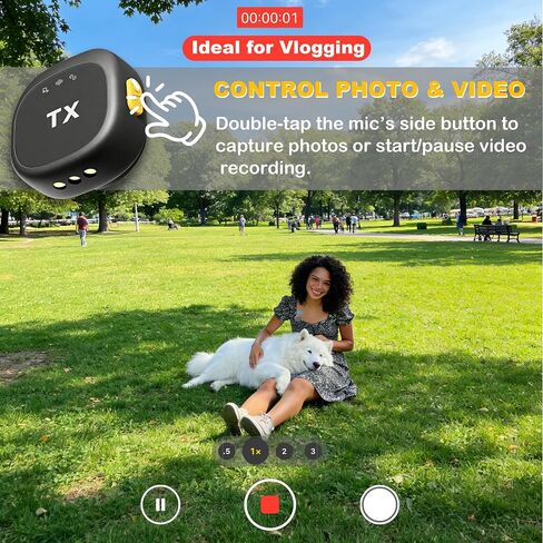 BSONE Wireless Lavalier Microphone for iPhone & Android, Clip-On Mini Mic with Charging Case, Rechargeable Professional Lapel Mics for Vlogging, Video Recording, Content Creators, YouTube, TikTok in Kuwait
