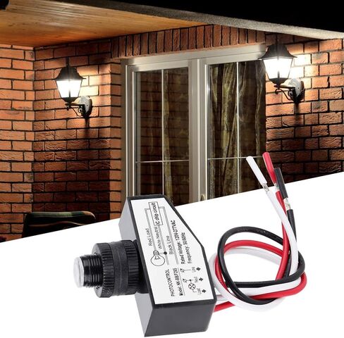 Photoelectric Switch, Energy Efficient Light Control Sensor with Auto On Off, for CFL LED Halogen Fluorescent Bulbs 120 277V AC 50 60Hz in Saudi Arabia