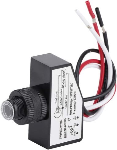 Photoelectric Switch, Energy Efficient Light Control Sensor with Auto On Off, for CFL LED Halogen Fluorescent Bulbs 120 277V AC 50 60Hz in Saudi Arabia