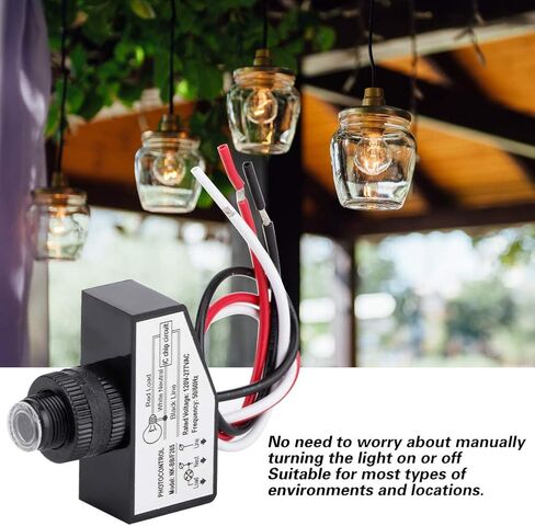 Photoelectric Switch, Energy Efficient Light Control Sensor with Auto On Off, for CFL LED Halogen Fluorescent Bulbs 120 277V AC 50 60Hz in Saudi Arabia