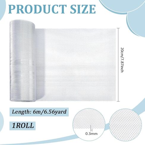BENECREAT 19.7FT x 7.9IN Aluminum Wire Mesh for Arts and Craft, Sculpting Wire Mesh Roll Craft Wire Mesh for Clay Papier Mache DIY Art Projects in Kuwait