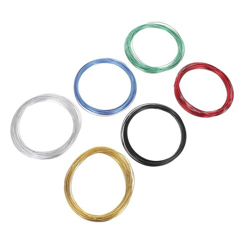 POPETPOP 6 Rolls Aluminum Florist Wire, 1mm Dia, 32.8ft Each, Multi-Color Craft Wire for Gardening, Flower Design, Wreaths, and Wedding Bouquet DIY in Saudi Arabia