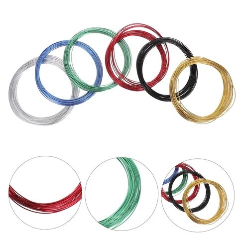 POPETPOP 6 Rolls Aluminum Florist Wire, 1mm Dia, 32.8ft Each, Multi-Color Craft Wire for Gardening, Flower Design, Wreaths, and Wedding Bouquet DIY in Saudi Arabia