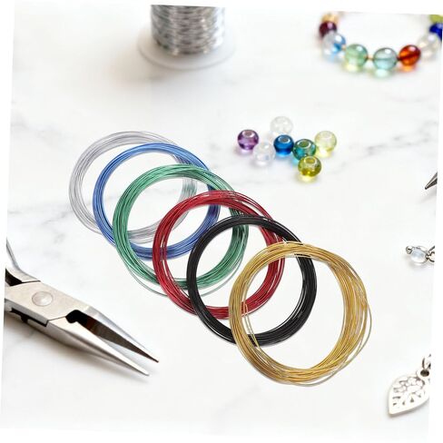 POPETPOP 6 Rolls Aluminum Florist Wire, 1mm Dia, 32.8ft Each, Multi-Color Craft Wire for Gardening, Flower Design, Wreaths, and Wedding Bouquet DIY in Saudi Arabia