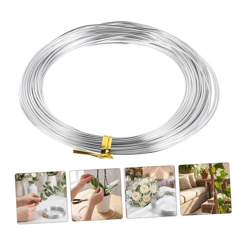 Mipcase 6 Rolls 1mm Diameter Silver Aluminum Wire for Flower Arrangement and Garland Crafts, Flexible Floral Wire for Sculpting, Plant Training, and DIY Decoration in Kuwait