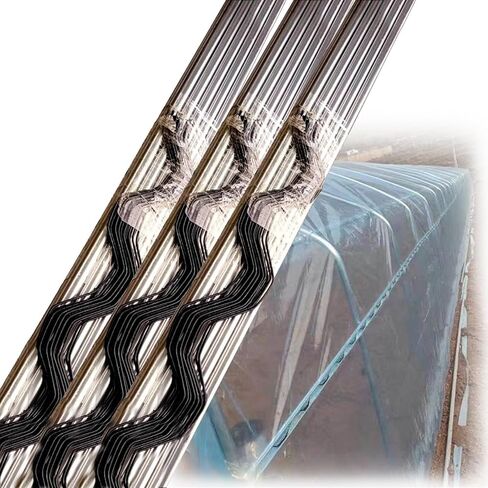 This Aluminum Greenhouse U-Channel with Steel Wire 6.5', Large Small Farm Plastic Film Fasteners Spring Wire & Lock Track, for Growing Flowers Vegetables/Winter Insulation(98ft/30m) in Saudi Arabia