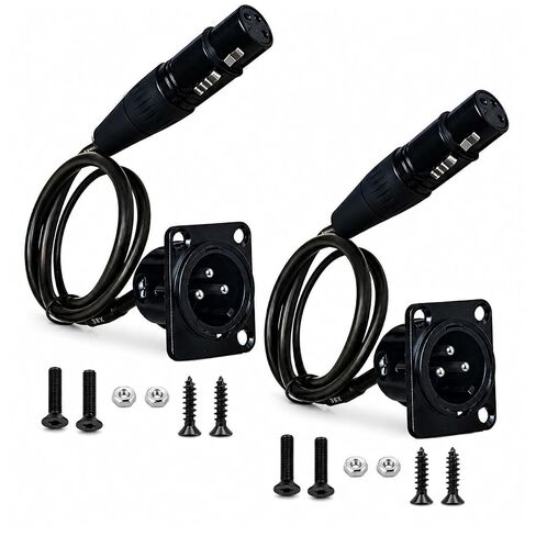 DIYTECH XLR Pass Through Cable, No Solder, for Stage Box, Patch Panel, Floor Box - No Solder for Pro Audio Installations (Male to Female 2-Pack) in Saudi Arabia